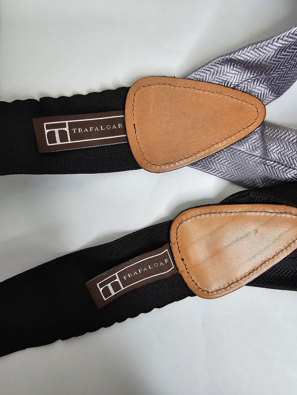 Trafalgar Suspender Bundle Set Of 2 Black & Gray Herringbone - Picture 9 of 9